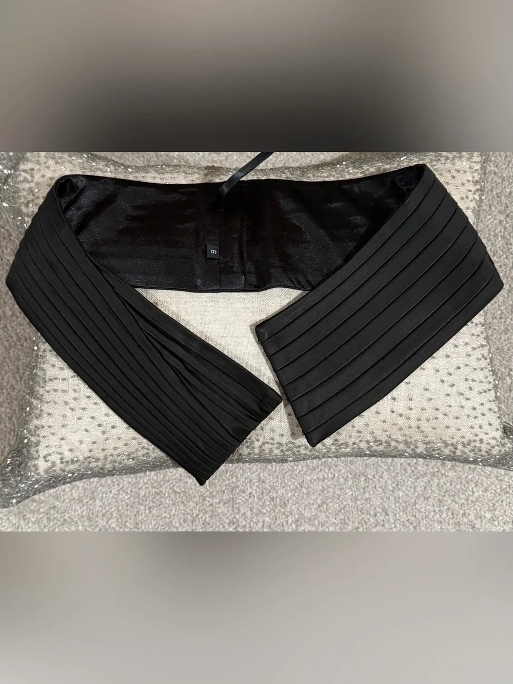 Cache Black Pleated Waist Accent  Belt